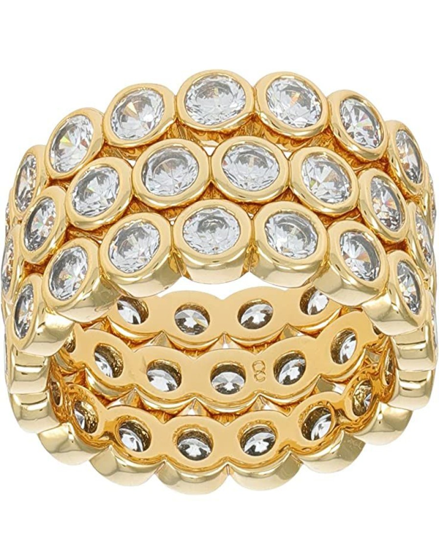 Jewelry Kate Spade New York | Kate Spade New York On The Dot Stacking Rings Clear/Gold