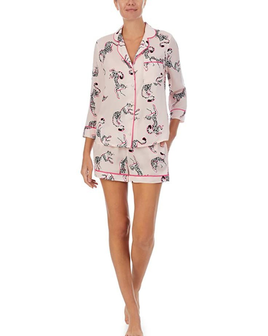 Clothing Kate Spade New York | Kate Spade New York Sleepwear Fashion Charm 3/4 Sleeve Shorts Pj Set