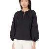 Clothing Kate Spade New York | Kate Spade New York Shirts & Tops Solid Seersucker Top Black