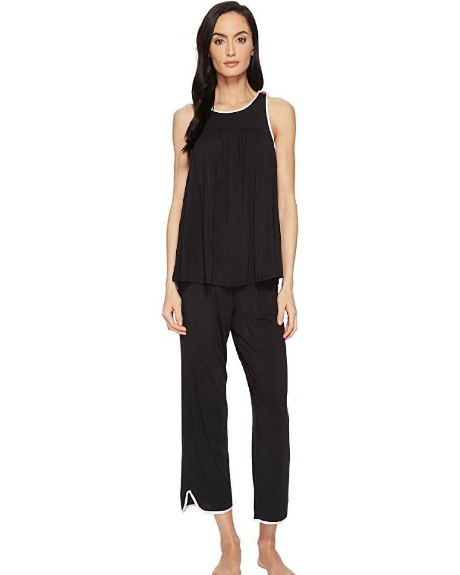 Clothing Kate Spade New York | Kate Spade New York Sleepwear Cropped Pj Set Black