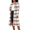 Clothing Kate Spade New York | Kate Spade New York Coats & Outerwear Belted Maxi Wool Classic Plaid