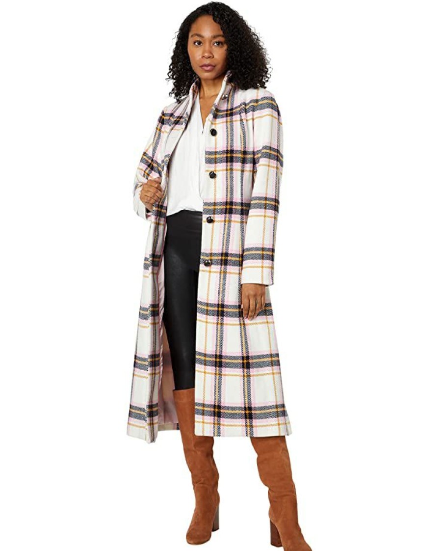 Clothing Kate Spade New York | Kate Spade New York Coats & Outerwear Belted Maxi Wool Classic Plaid