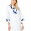 Clothing Kate Spade New York | Kate Spade New York Dresses Embroidered Zigzag Floral Tunic Dress Fresh White