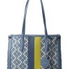 Bags Kate Spade New York | Kate Spade New York Handbags Spade Flower Jacquard Stripe Market Medium Tote Morning Sky Multi