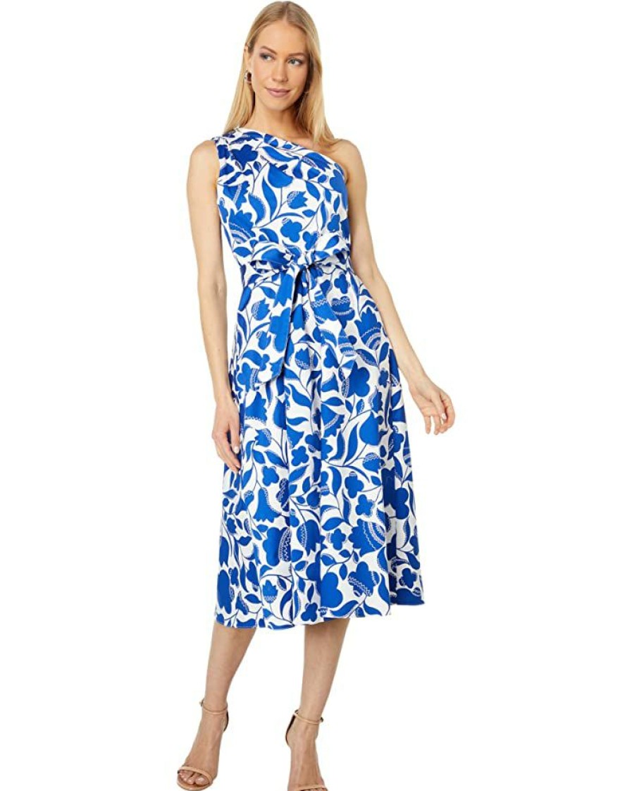 Clothing Kate Spade New York | Kate Spade New York Dresses Zigzag Floral Belted Sabrina Dress Blueberry