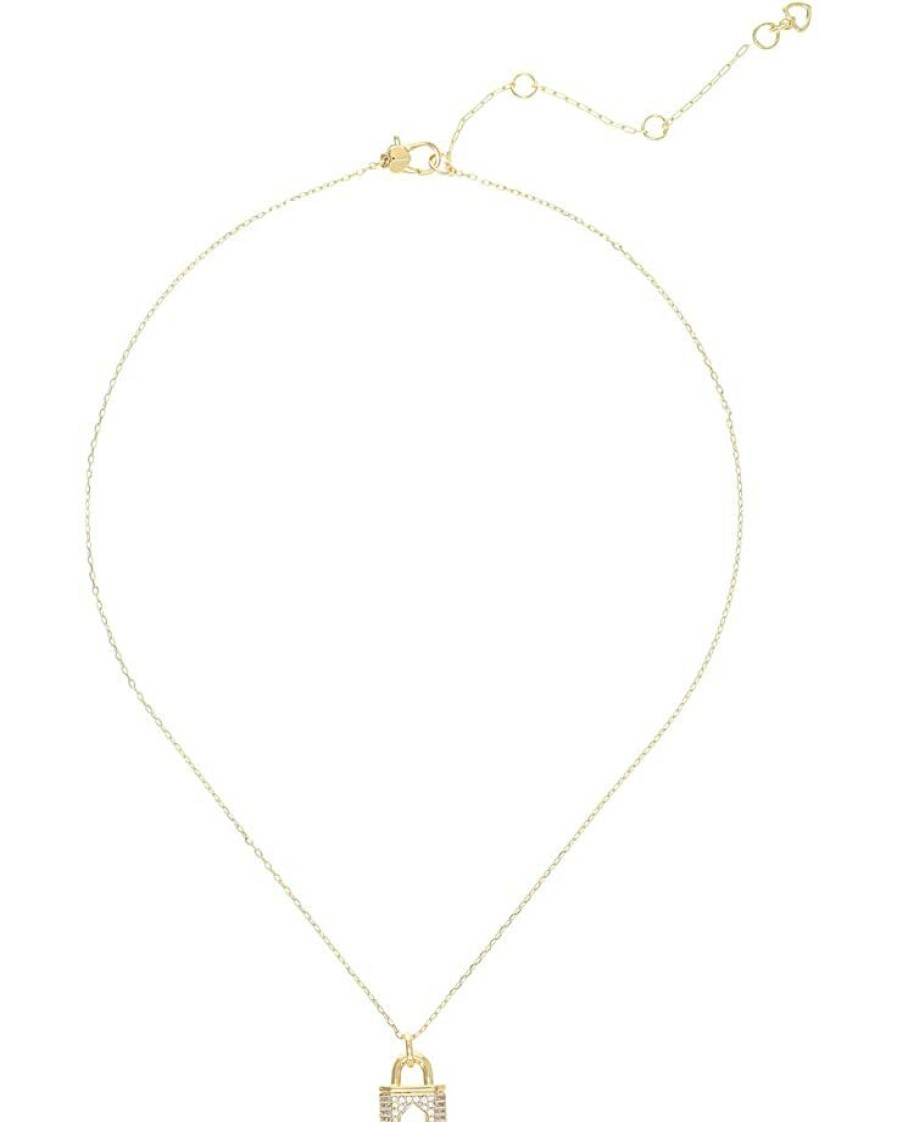 Jewelry Kate Spade New York | Kate Spade New York Necklaces Lock And Spade Pave Mini Pendant Necklace