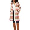 Clothing Kate Spade New York | Kate Spade New York Coats & Outerwear Belted Maxi Wool With Sherpa Detail Buffalo Plaid