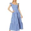 Clothing Kate Spade New York | Kate Spade New York Dresses Gingham Tiered Dress Blueberry