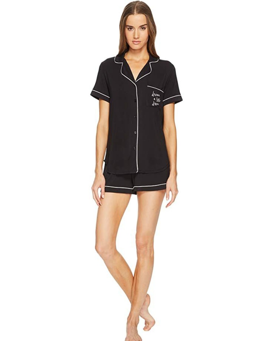 Clothing Kate Spade New York | Kate Spade New York Sleepwear "Dream A Little Dream" Short Pajama Set Black