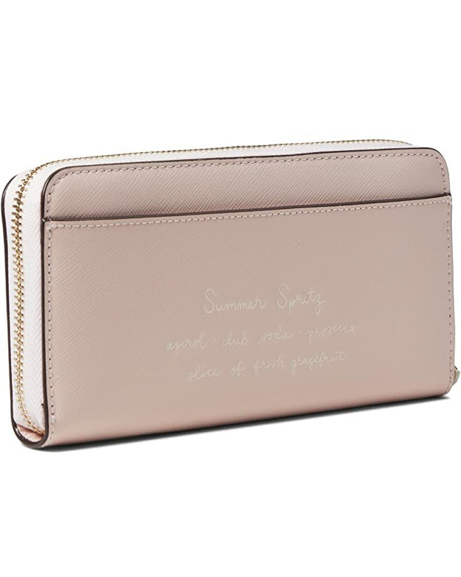 Bags Kate Spade New York | Kate Spade New York Wallets Tini Embellished Saffiano Leather Zip Around Continental Wallet Pale Dogwood