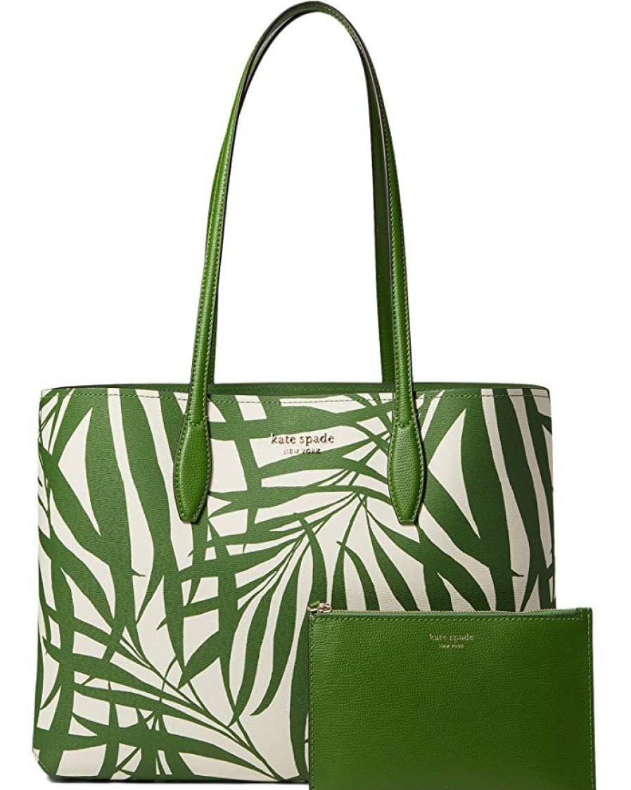 Bags Kate Spade New York | Kate Spade New York Handbags All Day Palm Fronds Printed Pvc Large Tote Bitter Greens Multi