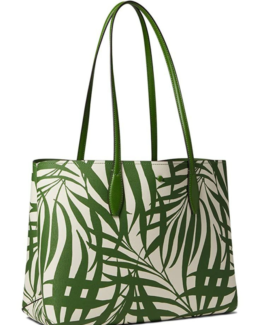 Bags Kate Spade New York | Kate Spade New York Handbags All Day Palm Fronds Printed Pvc Large Tote Bitter Greens Multi