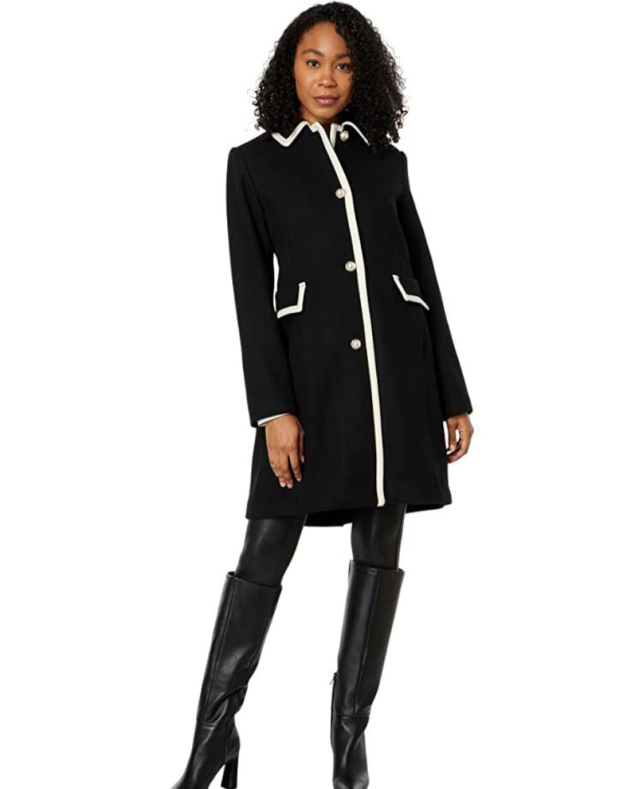 Clothing Kate Spade New York | Kate Spade New York Coats & Outerwear Single-Breasted Wool Coat With Color-Block