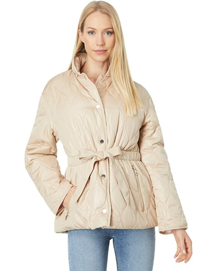 Clothing Kate Spade New York | Kate Spade New York Coats & Outerwear Belted Short Quilt With Rollout Hood