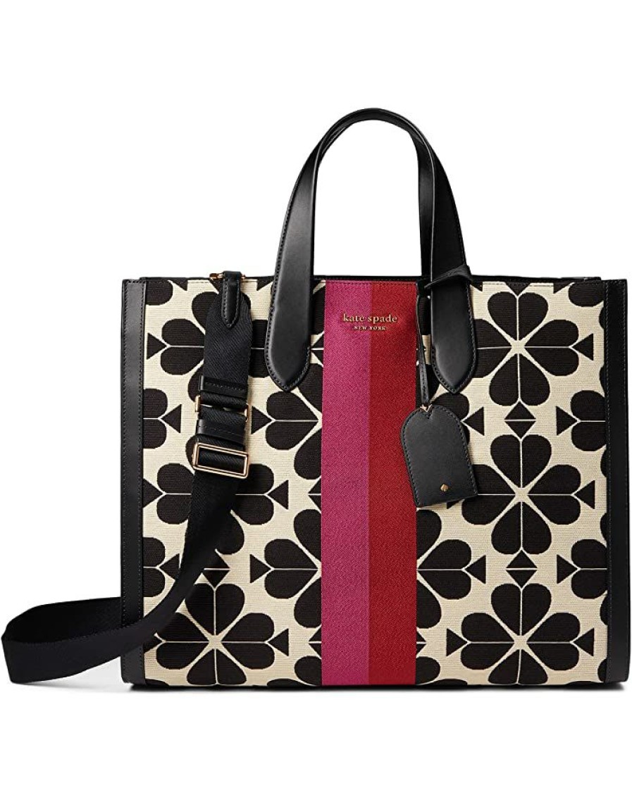 Bags Kate Spade New York | Kate Spade New York Handbags Oversized Spade Flower Jacquard Stripe Manhattan Large Tote