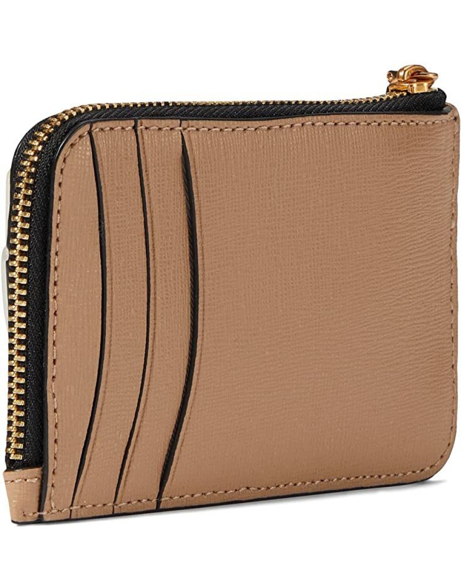 Bags Kate Spade New York | Kate Spade New York Wallets Morgan Color-Blocked Saffiano Leather Zip Card Holder Cafe Mocha Multi