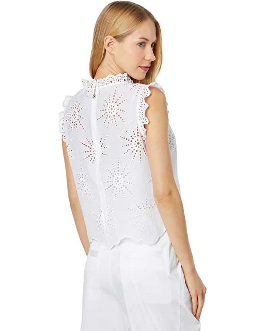 Clothing Kate Spade New York | Kate Spade New York Shirts & Tops Suns Eyelet Shell Fresh White