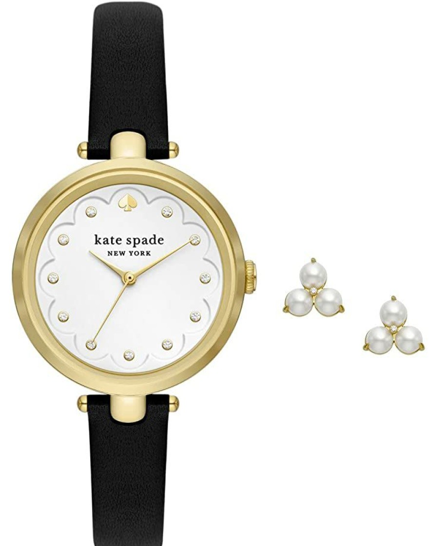 Watches Kate Spade New York | Kate Spade New York Fashion Watches 34 Mm Holland Leather Watch Ksw1776Set Black