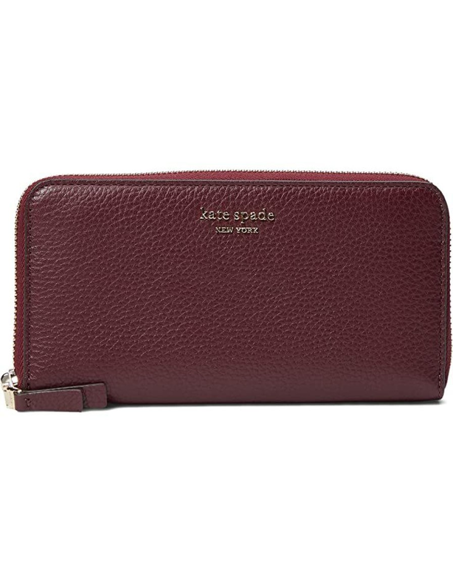 Bags Kate Spade New York | Kate Spade New York Wallets Veronica Pebbled Leather Zip Around Continental Wallet Grenache