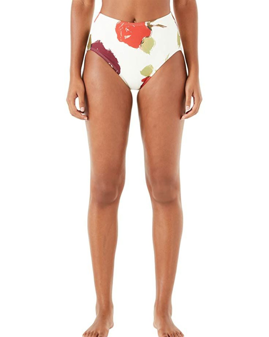 Clothing Kate Spade New York | Kate Spade New York Swimwear Just Rosy Classic Bikini Bottoms Ivory