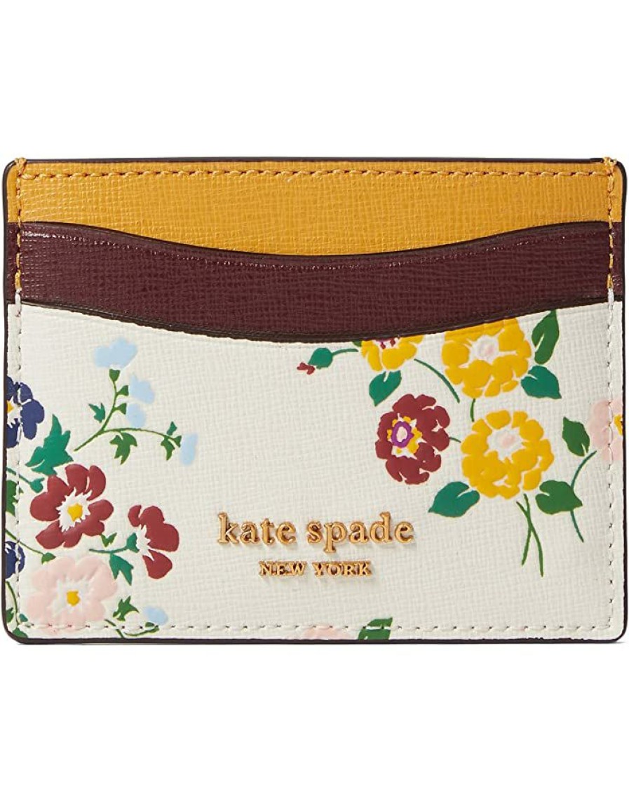 Bags Kate Spade New York | Kate Spade New York Wallets Morgan Bouquet Toss Embossed Saffiano Leather Card Holder Halo White Multi