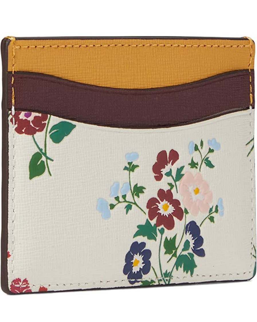 Bags Kate Spade New York | Kate Spade New York Wallets Morgan Bouquet Toss Embossed Saffiano Leather Card Holder Halo White Multi