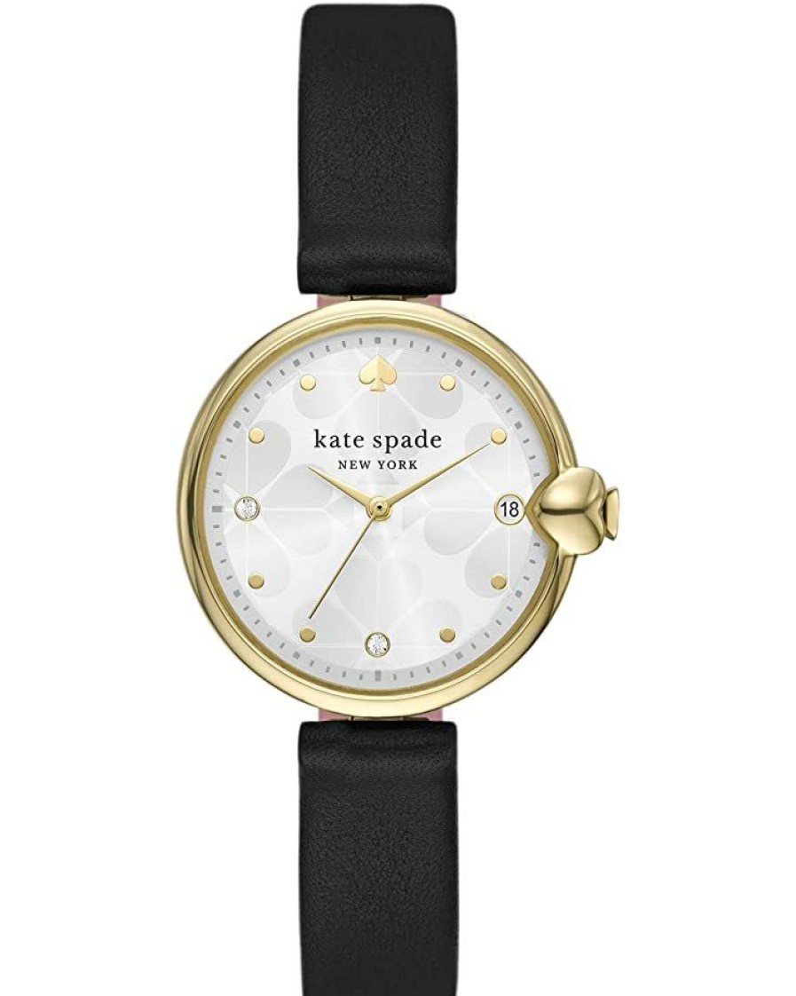 Watches Kate Spade New York | Kate Spade New York Fashion Watches 32 Mm Chelsea Three Hand Leather Watch Ksw1786 Black