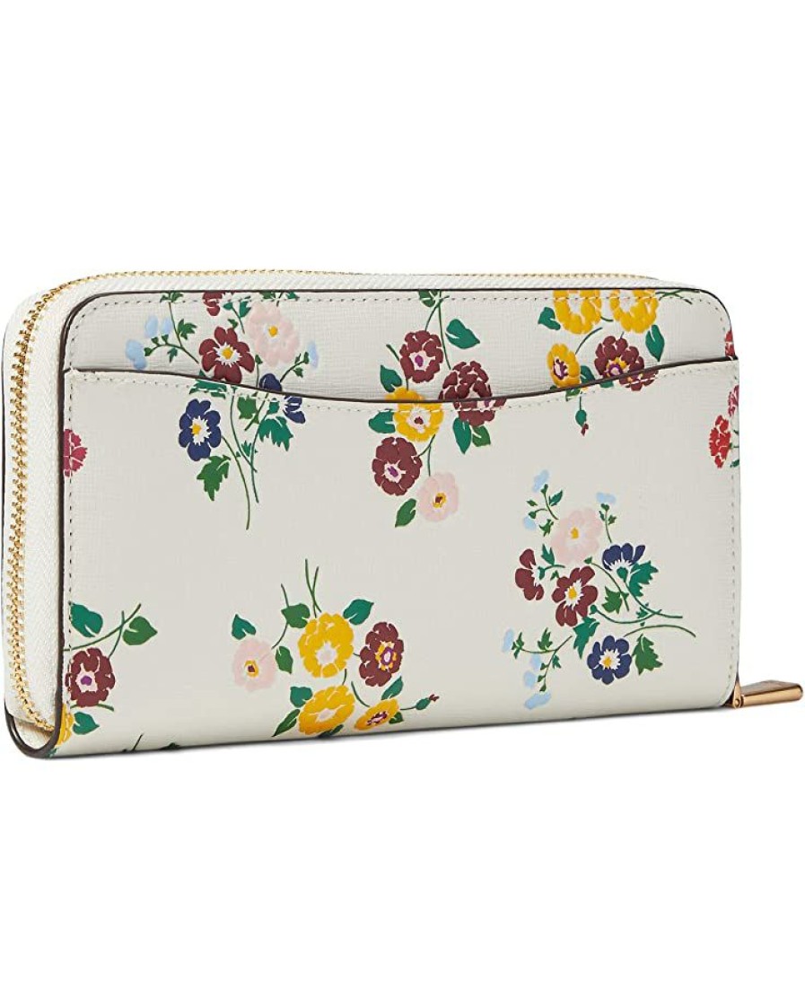 Bags Kate Spade New York | Kate Spade New York Wallets Morgan Bouquet Toss Embossed Saffiano Leather Zip Around Continental Wallet Halo White Multi