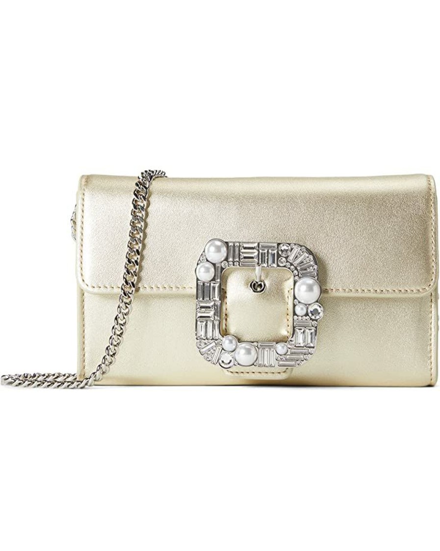 Bags Kate Spade New York | Kate Spade New York Handbags Bridal Buckle Metallic Smooth Leather Crossbody Clutch Pale Gold