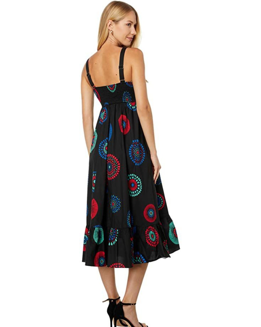 Clothing Kate Spade New York | Kate Spade New York Dresses Firework Floral Al Fresco Midi Dress Black Multi