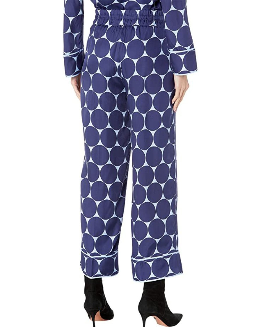 Clothing Kate Spade New York | Kate Spade New York Joy Dot Silk Twill Pants Citrine Blue