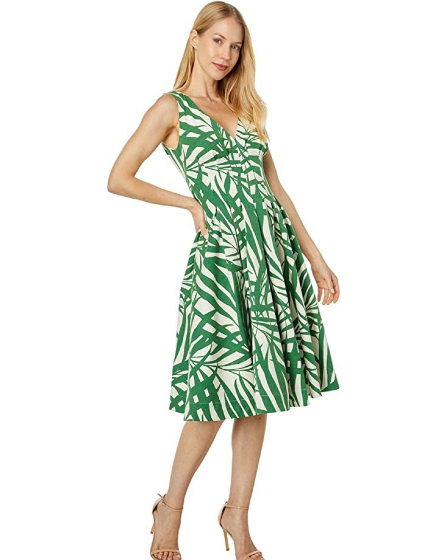 Clothing Kate Spade New York | Kate Spade New York Dresses Palm Fronds Amelia Dress Bitter Greens