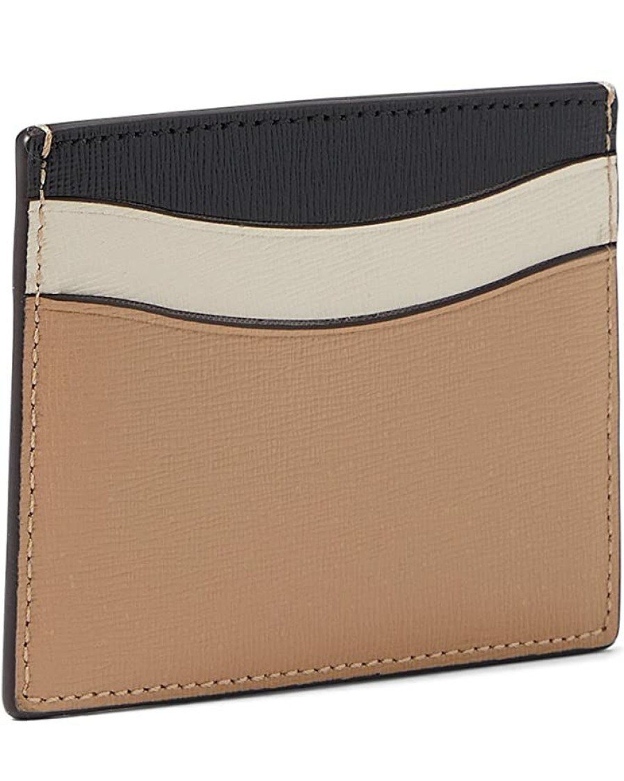 Bags Kate Spade New York | Kate Spade New York Wallets Morgan Color-Blocked Saffiano Leather Card Holder Cafe Mocha Multi