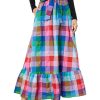 Clothing Kate Spade New York | Kate Spade New York Skirts Madras Tie Waist Skirt Blue Multi