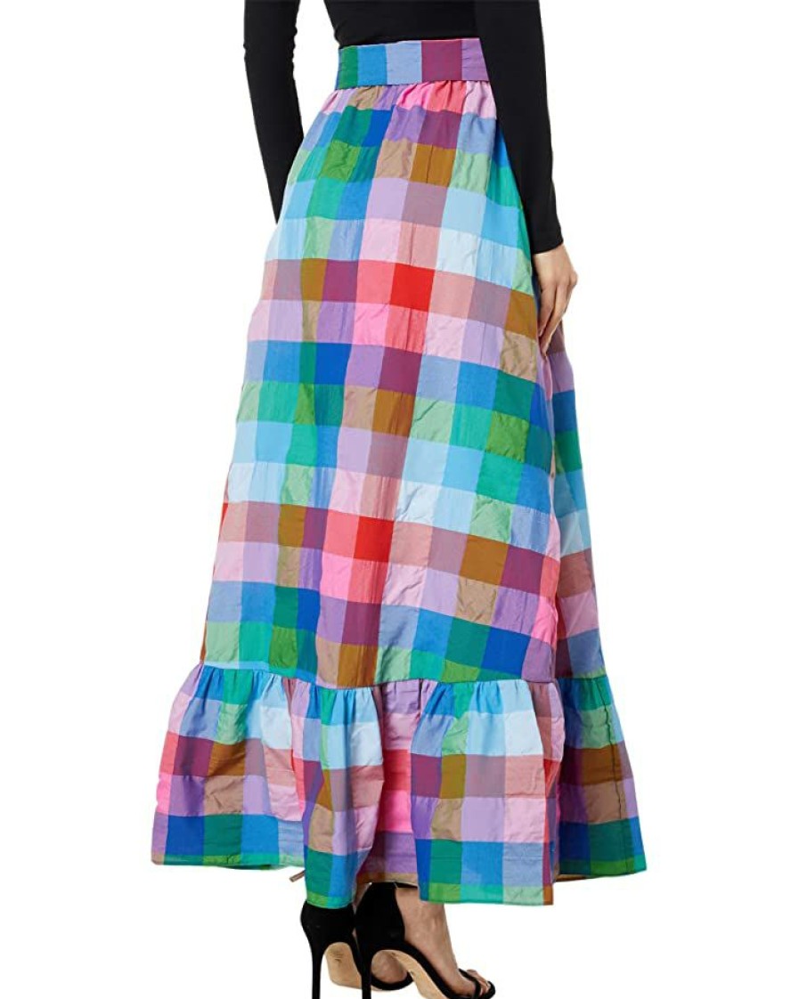 Clothing Kate Spade New York | Kate Spade New York Skirts Madras Tie Waist Skirt Blue Multi