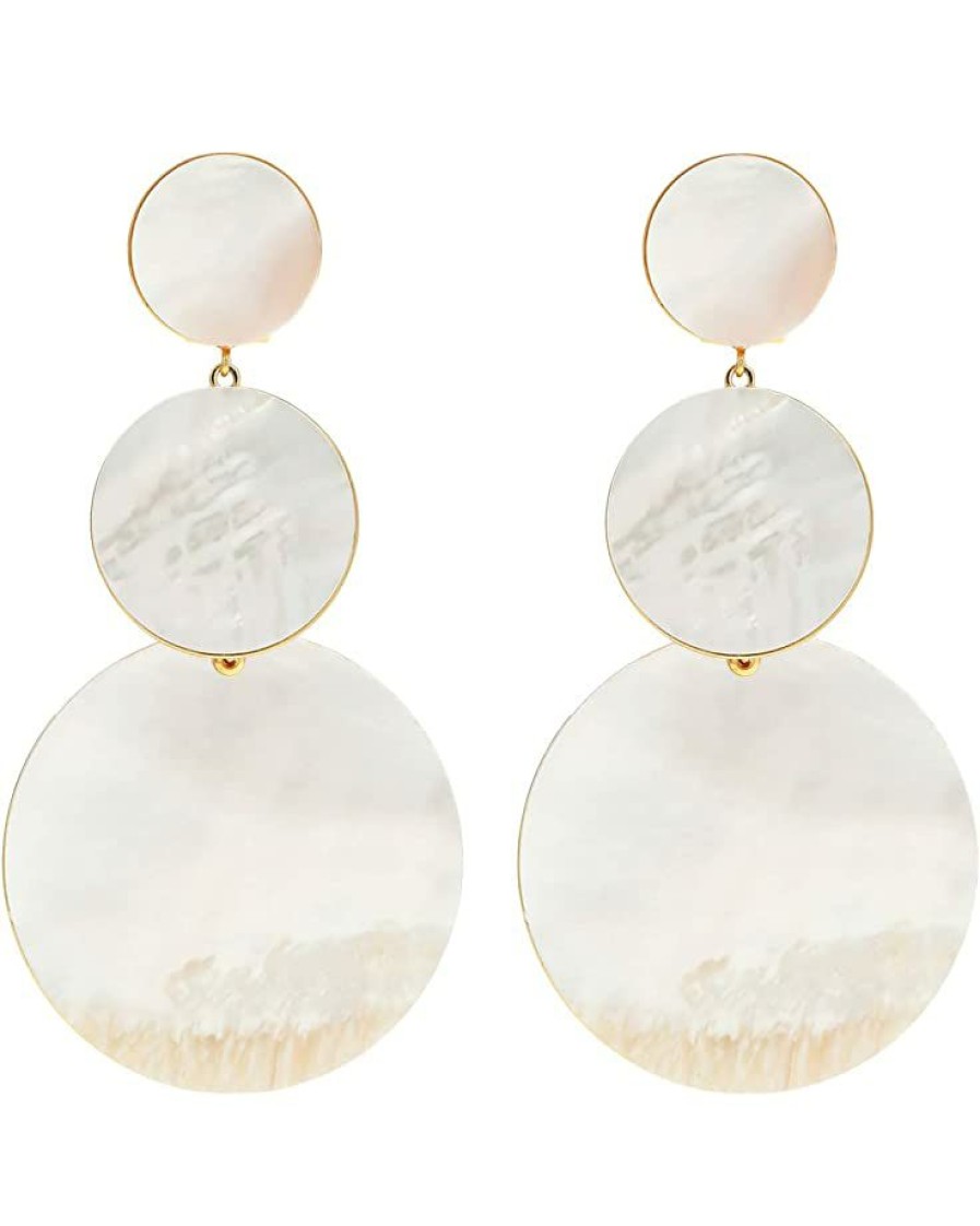 Jewelry Kate Spade New York | Kate Spade New York Stacked Disc Earrings White