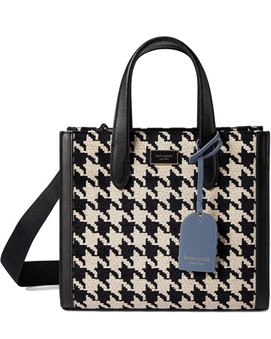 Bags Kate Spade New York | Kate Spade New York Handbags Manhattan Houndstooth Chenille Fabric Mini Tote Black Multi