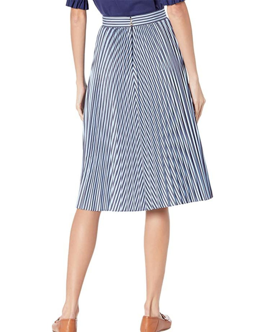 Clothing Kate Spade New York | Kate Spade New York Skirts Pastry Stripe Pleated Skirt Citrine Blue