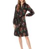 Clothing Kate Spade New York | Kate Spade New York Dresses Autumn Floral Silk Twill Shirtdress Black