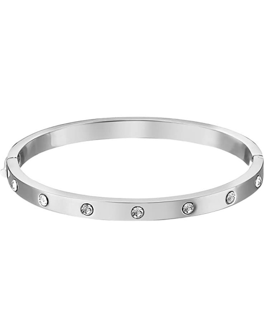 Jewelry Kate Spade New York | Kate Spade New York Bracelets Set In Stone Stone Hinged Bangle Clear/Silver