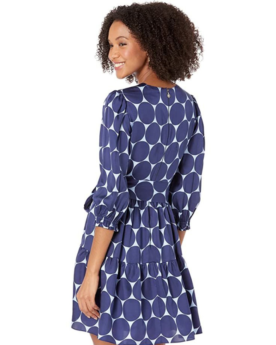 Clothing Kate Spade New York | Kate Spade New York Dresses Joy Dot Silk Twill Dress Citrine Blue