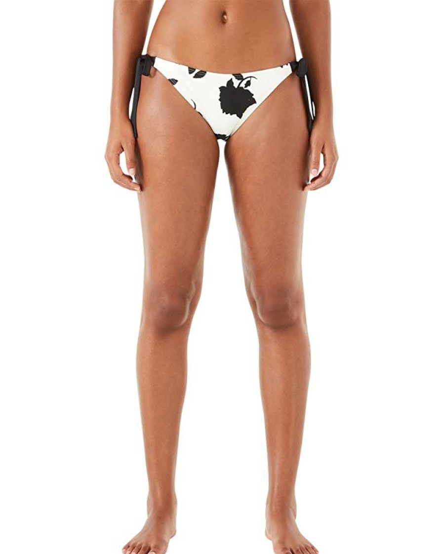 Clothing Kate Spade New York | Kate Spade New York Swimwear Bicolor Side Bow Tie Bikini Bottoms Ivory