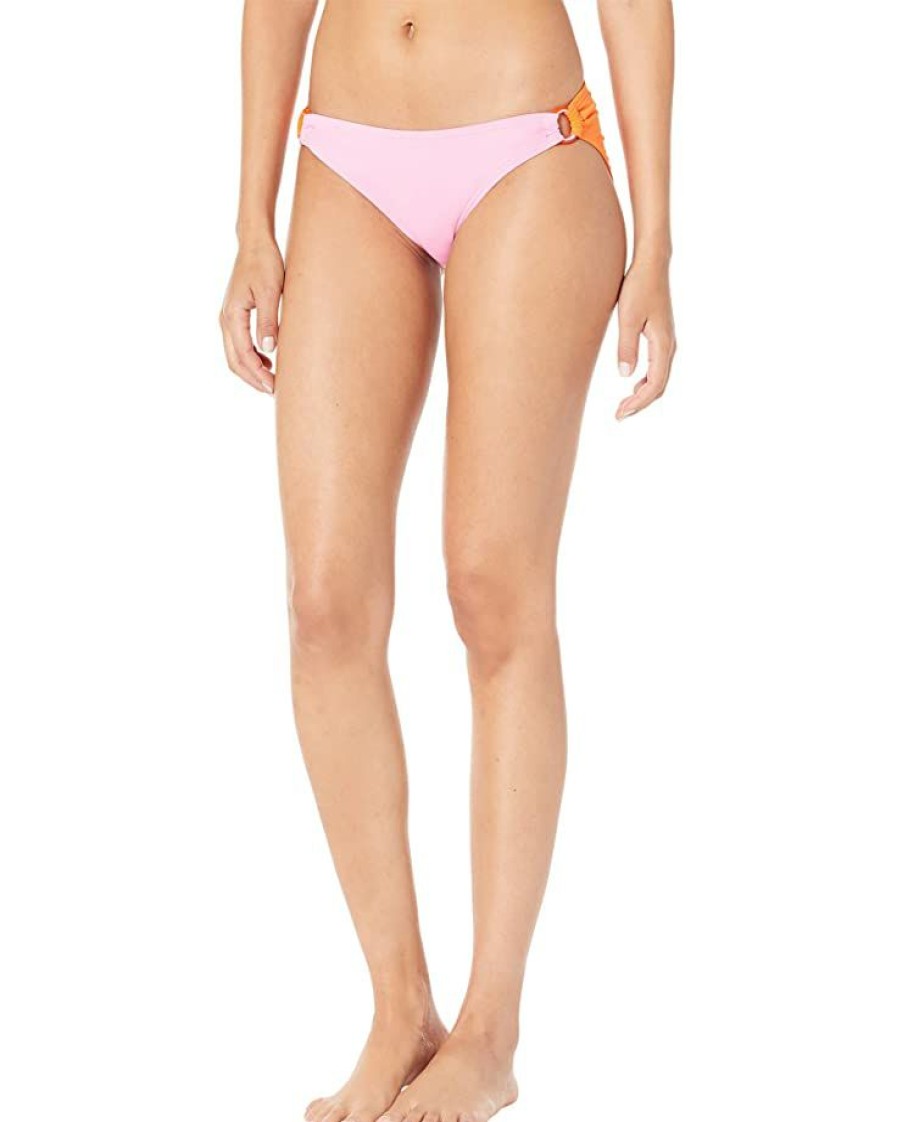 Clothing Kate Spade New York | Kate Spade New York Swimwear Color-Block Ring Bikini Bottoms Surf Pink