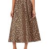 Clothing Kate Spade New York | Kate Spade New York Skirts Leopard Jacquard Midi Skirt Roasted Cashew