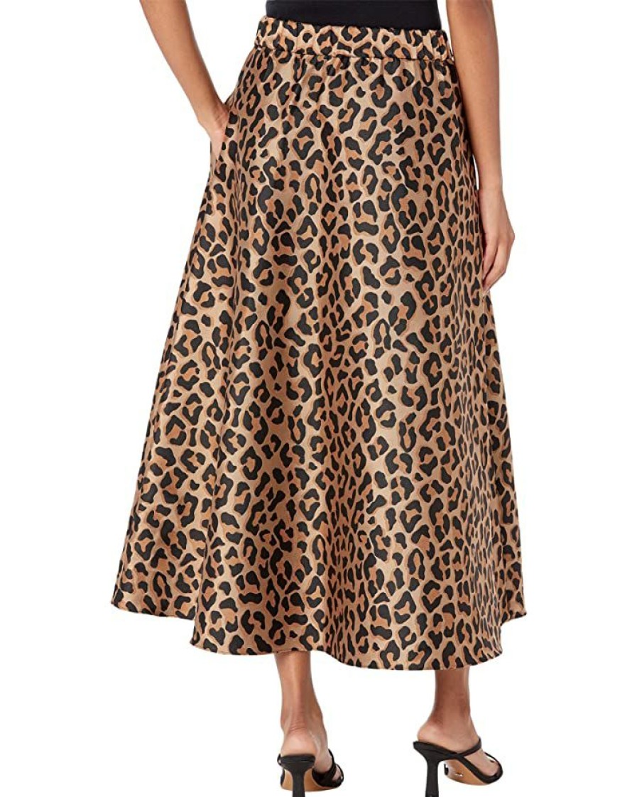 Clothing Kate Spade New York | Kate Spade New York Skirts Leopard Jacquard Midi Skirt Roasted Cashew