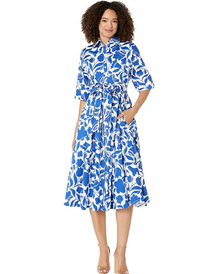 Clothing Kate Spade New York | Kate Spade New York Dresses Zigzag Floral Montauk Dress Blueberry